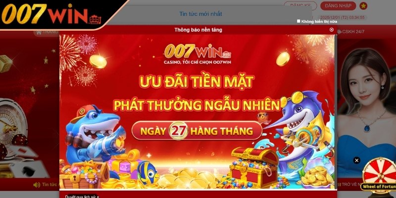 Đăng ký 007Win thuận lợi với các điều khoản