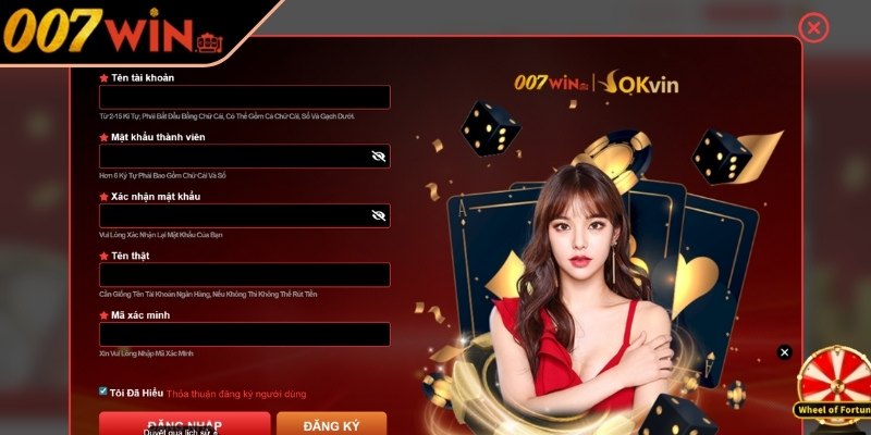 Tiến hành quy trình đăng ký 007Win