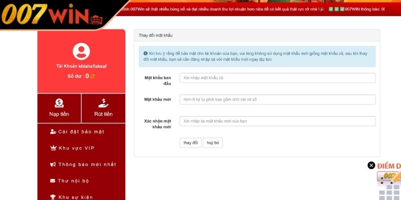 Thói quen lưu mật khẩu đăng nhập 007Win  